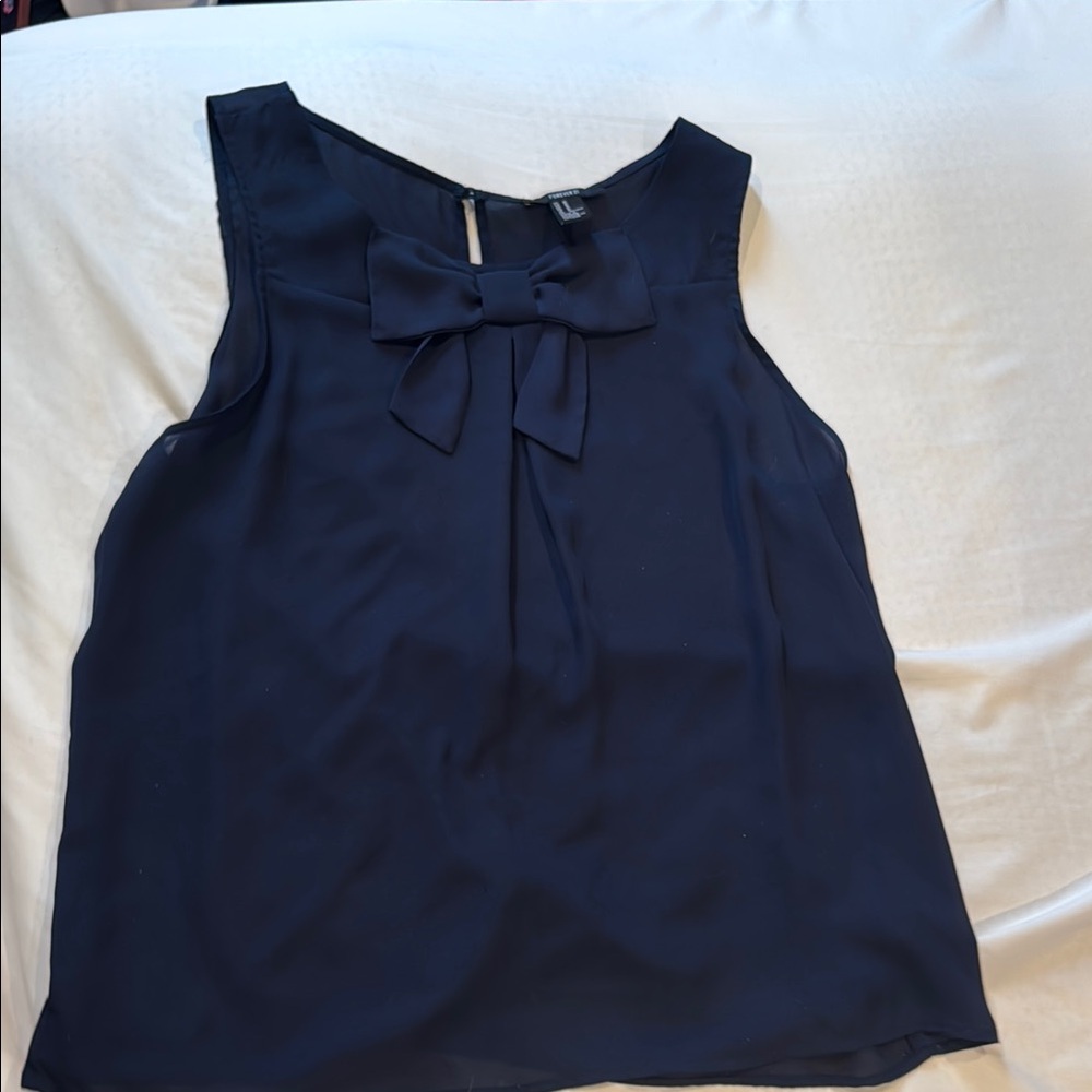 Elegant Navy Sleeveless Top